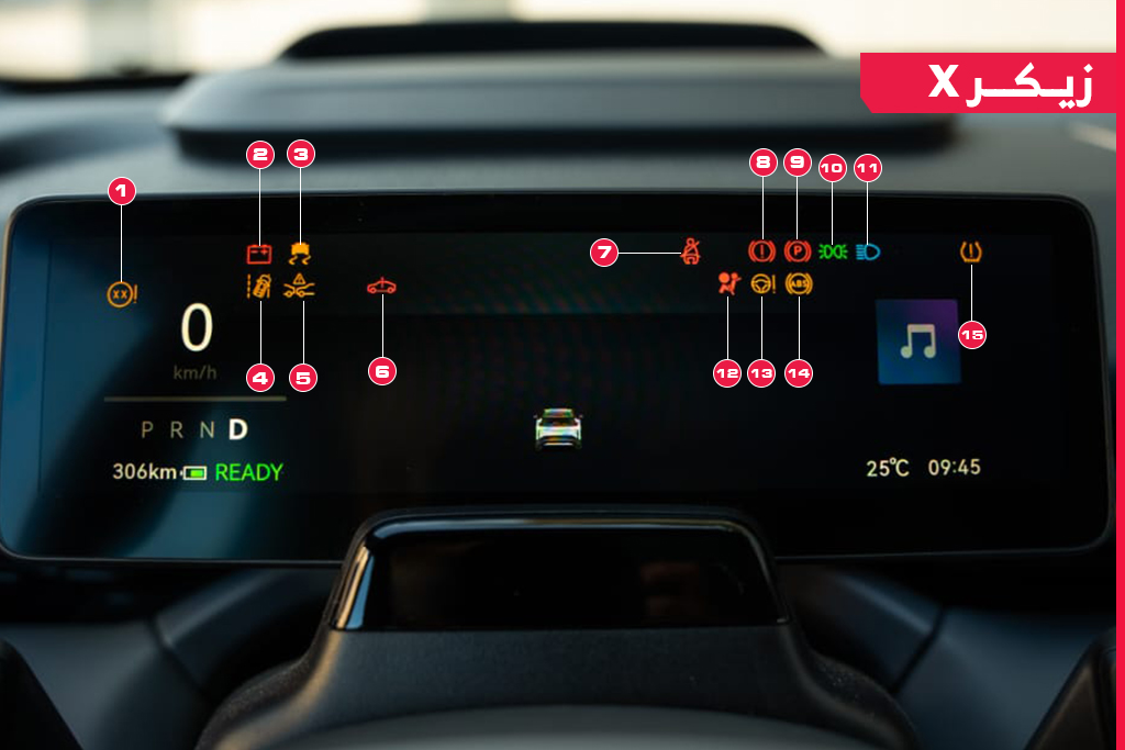 شبكة السيارات الصينية &ndash; زيكر X وأهم العلامات التحذيرية في شاشة العدادات