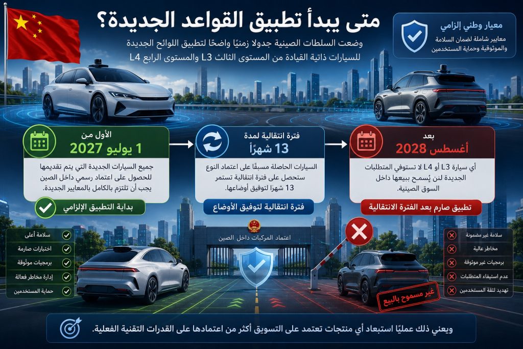 الصين تقر أول معيار إلزامي للقيادة الذاتية L3 وL4.. لا بيع لأي سيارة دون إثبات سلامتها بدءًا من 2027 3 شبكة السيارات الصينية – الصين تقر أول معيار إلزامي للقيادة الذاتية L3 وL4.. لا بيع لأي سيارة دون إثبات سلامتها بدءًا من 2027
