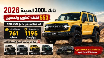 تانك 300L الجديدة كليًا تبدأ الحجز المسبق رسميًا.. أكبر تحديث في تاريخ Tank 300 مع تقنية Hi4-Z لأول مرة ونسخة ديزل جديدة بالكامل